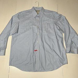 Duluth Trading Shirt Mens XL Extra Large Blue White Check Button Up Long Sleeve